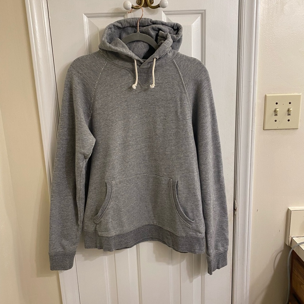 J.CREW VINTAGE FLEECE HOODED SWEATSHIRT SZ MEDIUM SOFT GRAY HOODIE THICK & WARM - Picture 15 of 15